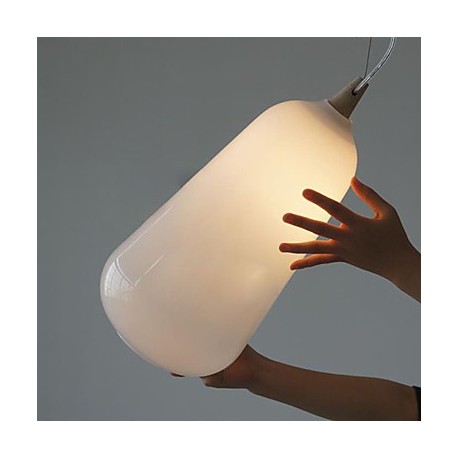 Milk white glass bottle Pendant Lamp Natural Curve B