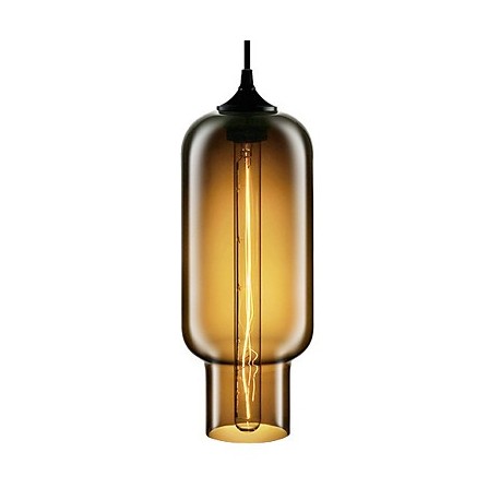 70W Modern Glass Pendant Light in Brown Bubble Design