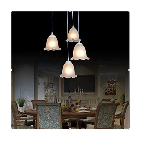 Pendant Four Lights 220V White European Retro Classic