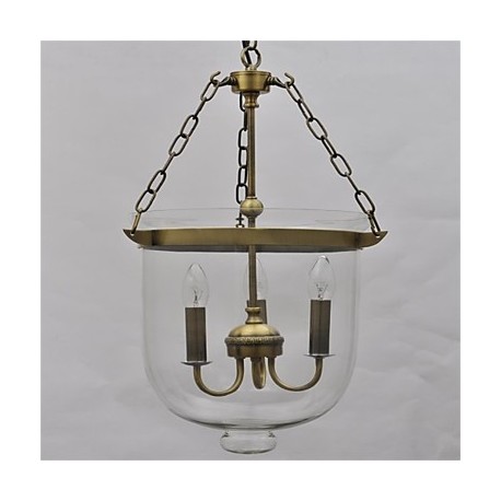 American country Vintage temple bell glass chandelier