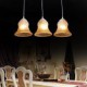 White Pendant Three-Lights Pattern-Glass-Shade Hand-Gilt European Retro Classic 220V