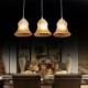 White Pendant Three-Lights Pattern-Glass-Shade Hand-Gilt European Retro Classic 220V