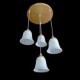 Bronze Pendant Four-Lights Pattern-Glass-Shade European Retro Classic 220V