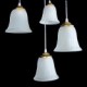 Bronze Pendant Four-Lights Pattern-Glass-Shade European Retro Classic 220V