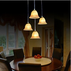 Pendant Four Lights 220V Bronze European Retro Classic