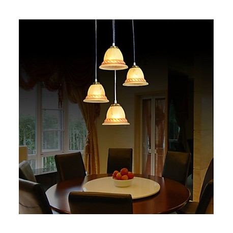 Pendant Four Lights 220V Bronze European Retro Classic