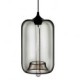 70W Transparent Glass Pendant Light in Black Bubble Design