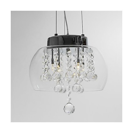 Artistic 4 - Light Crystal Pendant Lights with Glass Shade