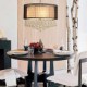 Contemporary Crystal 4 Light Pendant With Black Shade