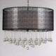 Contemporary Crystal 4 Light Pendant With Black Shade