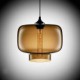 70W Modern Glass Pendant Light in Brown Transparent Bottle Design