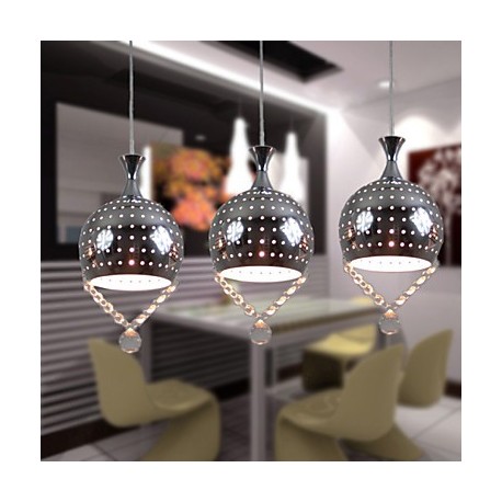 3 Heads Pendant Lights Crystal Modern/Contemporary Dining Room/Kitchen Metal