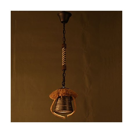 American Country Retro Restaurant Coffee Hall Hemp Ceramic lamp