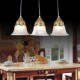 Bronze Pendant Three Lights Moire-Glass European Classic 220V