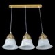 Bronze Pendant Three Lights Moire-Glass European Classic 220V