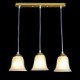 Bronze Pendant Three-Lights Pattern-Glass-Shade European Retro Classic 220V