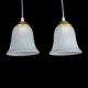 Bronze Pendant Three-Lights Pattern-Glass-Shade European Retro Classic 220V