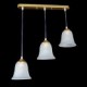 Bronze Pendant Three-Lights Pattern-Glass-Shade European Retro Classic 220V