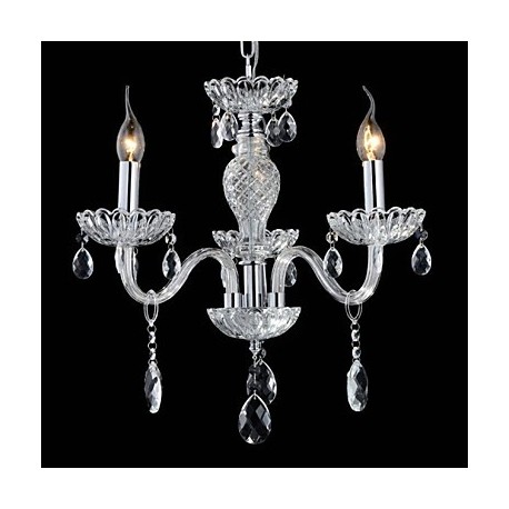 6-Light The style of palace Glass Chandelier With Candle Bulb