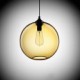 60W Modern Glass Pendant Light in Round Brown Bubble Design