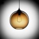 60W Modern Glass Pendant Light in Round Brown Bubble Design