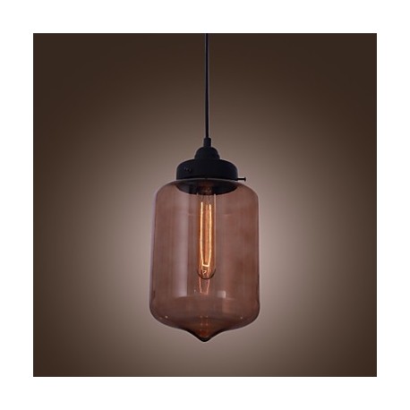 70W Modern Glass Pendant Light in Transparent Bottle Design