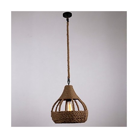 Rope 1 Light Pendant Lights Country