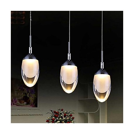 3W Modern/Contemporary LED Chrome Metal Pendant Lights Living Room / Bedroom / Dining Room / Kitchen / Study Room/Office / Kids 