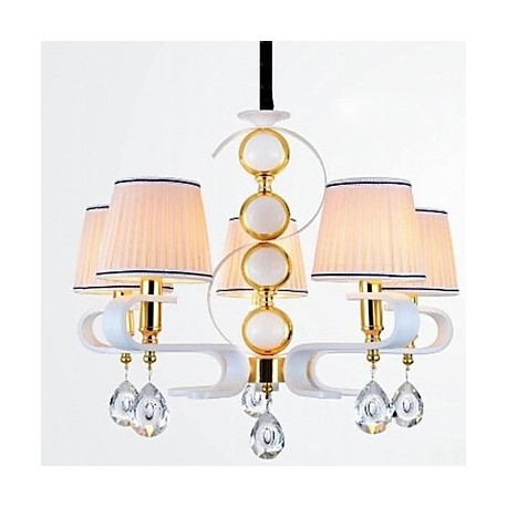 New Fabric Chandelier 5 Light Modern Minimalist High-Grade Lamp 110V or 220V