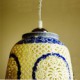 Retro Ceramic lamp lamp Entrance Stairs Blue Single Head Chandelier Creative V