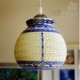 Retro Ceramic lamp lamp Entrance Stairs Blue Single Head Chandelier Creative G