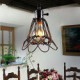 American Country Industrial Wind Restaurant Bedroom Lamp Retro Small Chandelier Iron Cage