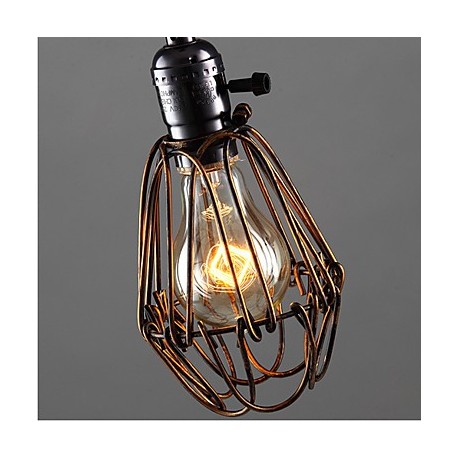 American Country Industrial Wind Restaurant Bedroom Lamp Retro Small Chandelier Iron Cage B