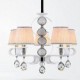 Fabric Chandelier 5 Light High-Grade Lamp White Jade Silver Ring