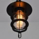 Medium Vintage Black Cage Shape Glass And Metal Cover Pendant Light