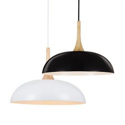 Mini Artistic Pendant Lamp/1 Light/Modern Simplicity/Black/White/Finish Aluminum & Wooden Droplight