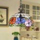 E27 220V 30*28CM 5-10㎡European Rural Creative Arts Stained Glass Chandelier Restoring Ancient Ways Lamp Led Light