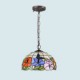 E27 220V 30*28CM 5-10㎡European Rural Creative Arts Stained Glass Chandelier Restoring Ancient Ways Lamp Led Light