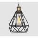 Industrial Wire CAGE PENDANT LIGHT Cafe Loft Warehouse Lighting Black Cord E27/E26