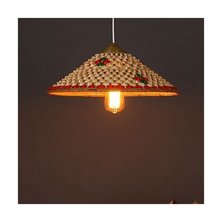 Coffee Bar Bamboo Hats Hat Chandelier Lamp