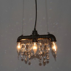 North American-Style Creative 3 Light Pendant In Pipe Design