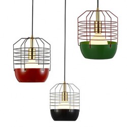 Mini Artistic Spider Web Pendant Lamp/1 Light/Mordern Simplicity/Finish Black/White/Green/Red/ Carbon Steel Droplight