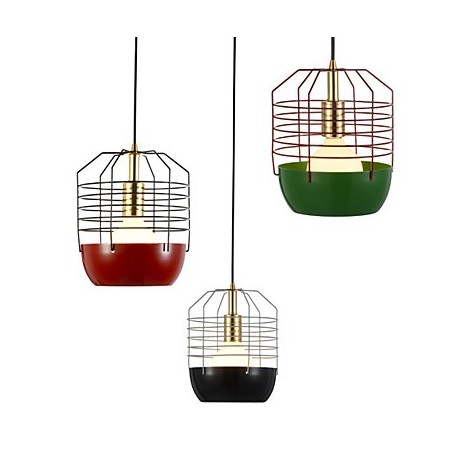 Mini Artistic Spider Web Pendant Lamp/1 Light/Mordern Simplicity/Finish Black/White/Green/Red/ Carbon Steel Droplight