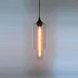 Modern Glass Pendant Light in Brown Bubble Design