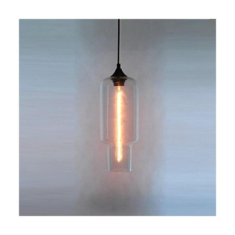 Modern Glass Pendant Light in Brown Bubble Design