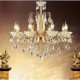 High-Grade Gold Wrought Iron Crystal Chandelier 8 Lights