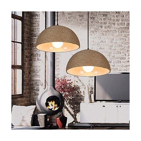 E27 30*15CM Line 1M Restore Ancient Ways The Nordic Idea Semicircle Chimney Hand Hemp Rope Personality Droplight Led