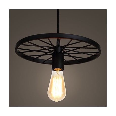 Loft Retro Restaurant Bar Pendant Lamps American country wrought iron chandeliers industrial style wheel