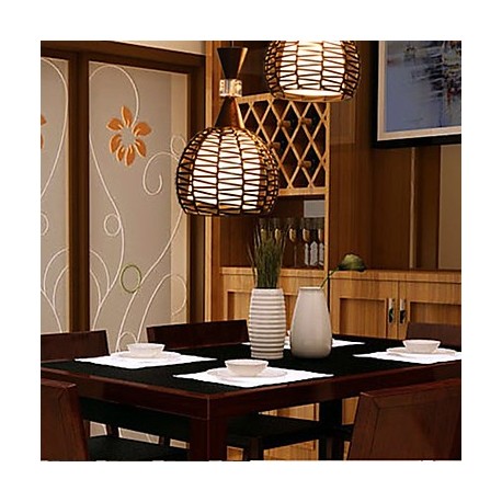 E27 18*15CM Rural Cany Art Weaving Classical Contracted Restaurant Droplight Led Lamp Light