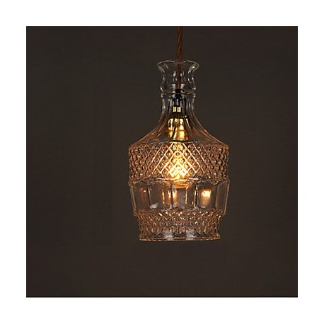 E27 220V 22*13CM 10-15㎡Romantic Bottle Creative Carved Art Glass Chandelier Light Led